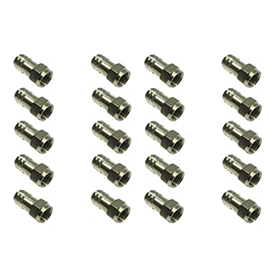 Lot de 20 connecteurs type F en laiton RG6 – male 75#937; Unispectra SC-Fm-6-C.360HEX